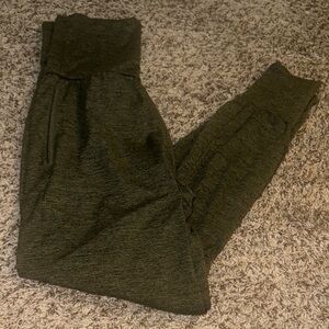 Aerie Real Soft Foldover Waist Joggers Olive Green Women’s Size XS EUC